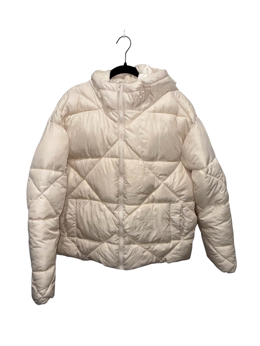 ASOS Design Ivory Cream Oversized Puffer Jacket US 8 Winter Coat - Picture 3 of 7